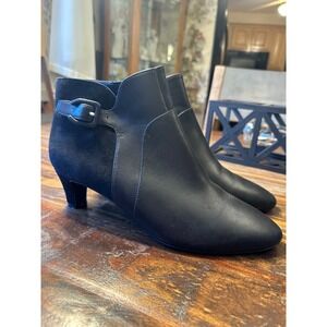 Cole Haan Grand OS  Waterproof Black Leather & Suede Ankle Boots Women‎ 8.5B